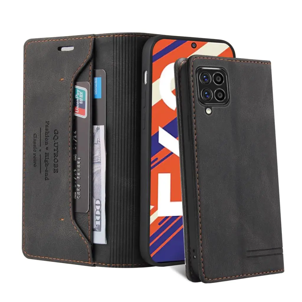 Anti-furt perie Caz Flip Pentru Samsung Galaxy F62 M62 F M 62 Card Solts Portofel Magnetic Carte de Telefon din Piele Geanta de Lux Acoperi 1