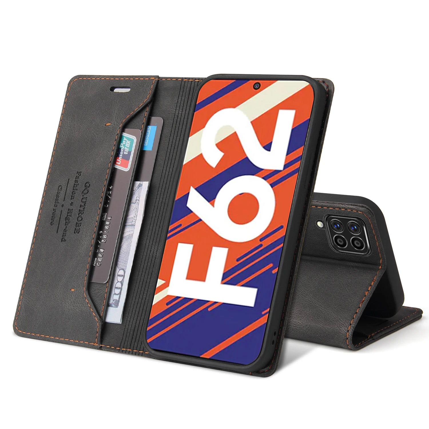 Anti-furt perie Caz Flip Pentru Samsung Galaxy F62 M62 F M 62 Card Solts Portofel Magnetic Carte de Telefon din Piele Geanta de Lux Acoperi 2