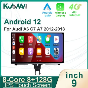9 12 Inch Android cu Ecran Tactil IPS Pentru Audi A6 C7 A7 2012-2018 Auto Carplay Monitoare Stereo Speacker Radio Player Multimedia