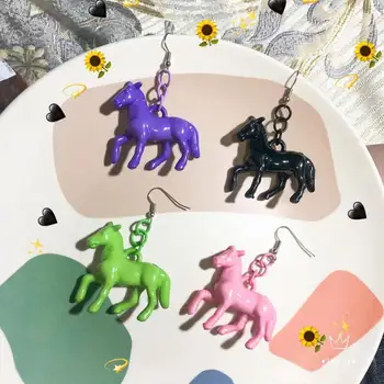 90 de Cai Colorate Acrilice Legăna Cercei Pentru Femei Fata de Epocă Harajuku Amuzant Animal Picătură Cercei Declarație la Modă Bijuterii