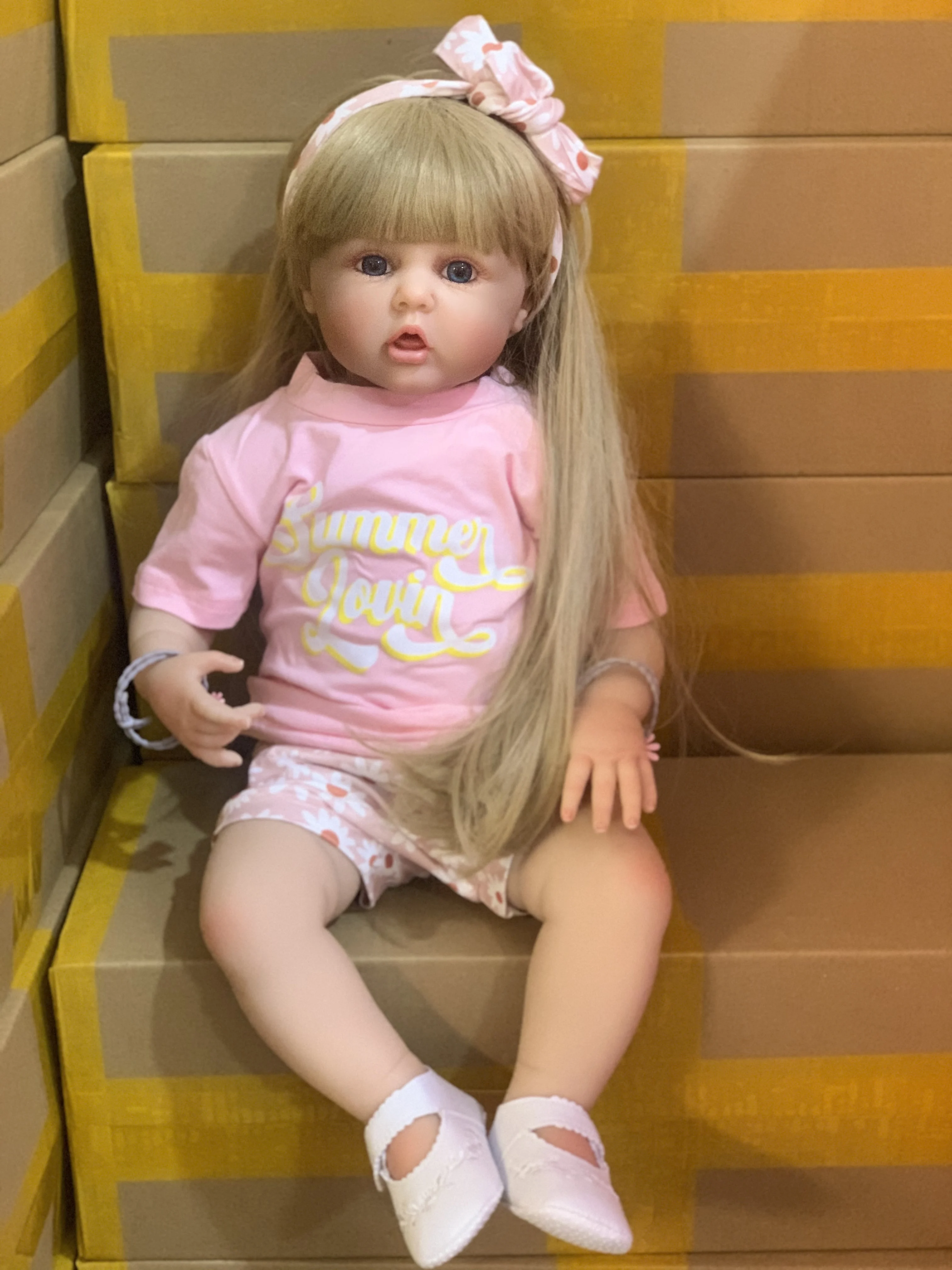 Silicon Renăscut Copilul 60cm Păpușă Jucărie Pentru Fete Realiste Vinil Printesa Copil Cu Pânză de Corp Bebe Cadou de Ziua mea Rochie de Până Boneca 3