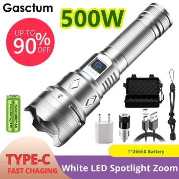 999000000LM Super-Putere Lanterne cu Zoom Lanterna LED-uri Lanterna 500W USB Portabil Reincarcabil rezistent la apa de Pescuit din Aluminiu Lampi