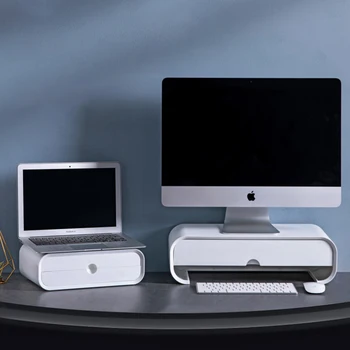 ABS Alb Sertar Monitor Suport Ergonomic Suport pentru Laptop Organizator Birou Scrisoare Titularul Fișier Biroul de Acasă Accesorii de Stocare de Masă 1