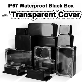 ABS Plastic IP67 Cutie rezistent la apa Proiectului Cutie Neagră de Praf Electrice Cabina de Locuințe Instrument Caz Transparent Capac transparent