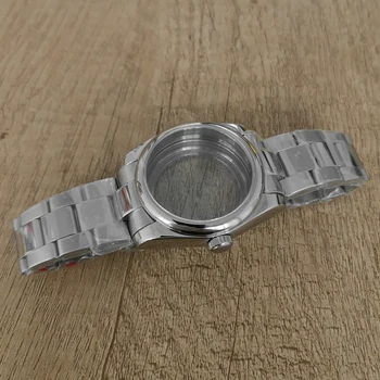 Accesorii ceas 36mm caz R rama + sticla safir + light medium curea din otel pentru NH35/36 mișcarea ceas de personalizare