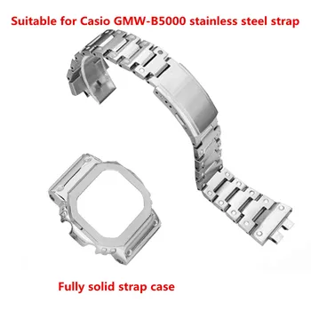 Accesorii ceas potrivit pentru CASIO G-SHOCK GMW-B5000 din oțel inoxidabil, aliaj de titan caz ceas curea