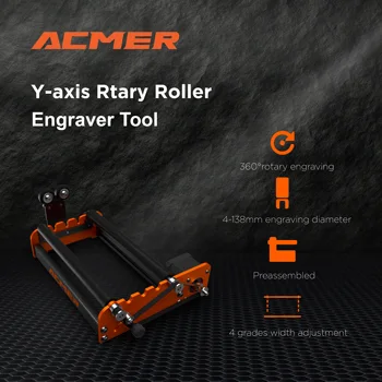 ACMER M2 Laser Rotativ cu Role Laser Gravare Y-axa de Rotație cu Role 360° Rotativ pentru 4-138mm Gravura Obiecte Cilindrice