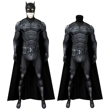 Adult Halloween 2022 Nou super-Erou Bat Cosplay Robert de Imprimare Salopeta Bruce Wayne Costum de Erou Tinuta cu Glugă