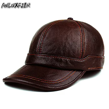 Adult Noua din Piele Pălărie pentru Bărbați Cald din Piele Șapcă de Baseball de sex Masculin de Iarnă în aer liber Ureche Capac de Protecție din Piele Hat B-8385 0