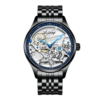 AILANG NOU Schelet Mișcare Automată Ceas Pentru Bărbați Mecanic de Lux din Oțel Negru Ceasuri Mens horloge tourbillon 2021 1