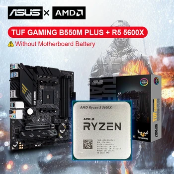 AMD Nou Ryzen 5 5600X R5 5600X CPU + ASUS TUF JOCURI B550M PLUS Micro-ATX Placa de baza Stabilit DDR4 AM4 Suport R5 R7 R9 Procesor