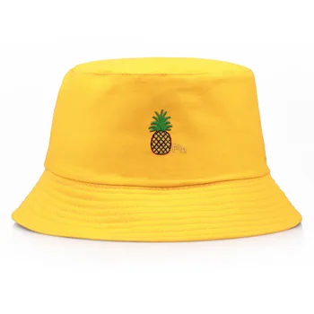 Ananas de Imprimare Simplu, Pliabil Găleată Pălărie de Plajă Palarie de Soare Strada Pălărie Pescar în aer liber Capac Bărbați și Femei Pălărie
