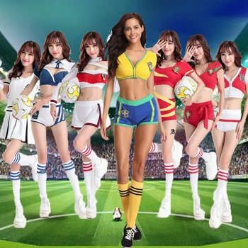 Anime Cosplay Fotbal Costum De Fotbal, Majorete Haine De Femei De Fotbal Set Uniform Noapte De Performanță Îmbrăcăminte