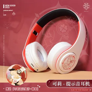 Anime Genshin Impact Klee Hu Tao Moda Wireless Bluetooth Setul Cu Cască Stereo Confortabil Pliabil Casti Pentru Jocuri Cosplay Cadou