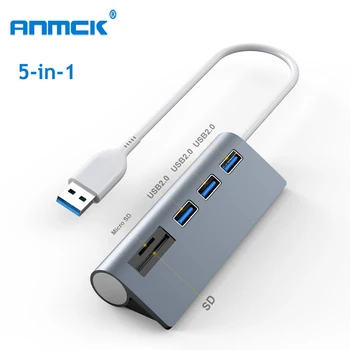 Anmck Port USB Hub Adaptor Accesorii de Calculator USB 2.0 Cititor de Carduri SD Docking Station Pentru Laptop-uri Macbook Pro/Air c Usb Hub