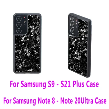 Anti-alunecare de Acoperire Caz Real False din Fibra de Carbon pentru Samsung Galaxy S21/S21Plus/S21Ultra/S20/S20Plus/S9/S10/Note9/Note20 Moale TPU 0