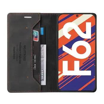 Anti-furt perie Caz Flip Pentru Samsung Galaxy F62 M62 F M 62 Card Solts Portofel Magnetic Carte de Telefon din Piele Geanta de Lux Acoperi 4
