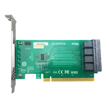 ANU04PE16 NVMe Controller SFF8643-SFF8639 4 Port PCIe3.0 X16 SSD Exp Coloană (Nu cu Cabluri,Nu Suport LSI 8643*2 8639*2 ）