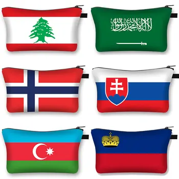 Arabia Saudită / Malaysia / Israel Drapelul Național Imprimare Cosmetice Pentru Femei Machiaj Pungi De Moda Frumusete Husă Articole De Toaletă Geanta Cadou