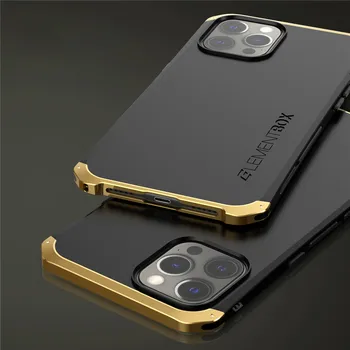 Armura de Metal din Aluminiu de caz Pentru iPhone 12 11 Pro Max rezistenta la Socuri Capacul din Spate pentru iphone 12 Pro XS MAX XR 6 6s 7 8 Plus X Înapoi Coques