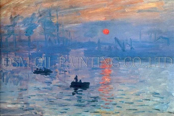 Artist profesionist Reproducerea Claude Monet Răsărit Pictura in Ulei Pe Panza pictate manual Răsărit de soare Frumos Panza Pictura