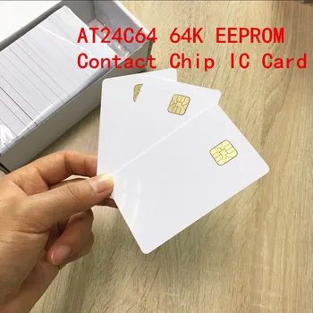 AT24C64 Mare cip cu 64k EEPROM Alb Tipărit Cip cu Contact PVC Card 5PCS
