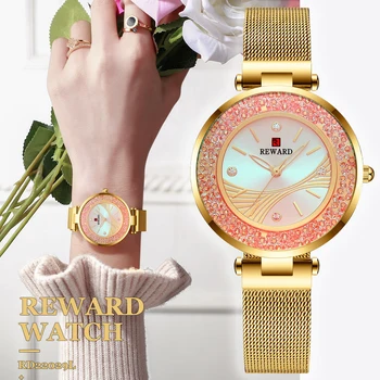 Aur de lux Ceasuri Femei 2021 Japen Mișcare de Cuarț, Cristal de Diamant Doamnelor Ceas pentru Iubitul Schimbare de Culoare de Sticlă Ceas de mână 0