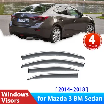Auto geamuri Laterale Viziere pentru Mazda 3 Sedan Mazda3 BM BN 2014~2018 Accesorii Deflectoare de Ploaie Spranceana Paznici Parasolar Tent 4x
