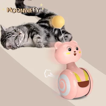 Automat Jucărie Pisica Pahar Leagăn Jucării pentru Pisici Amuzante Masina Echilibru Interactiv Pisoi Urmarind Jucărie Cu Pene Pisica Minge Accesorii