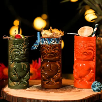 Barul Tiki, Pahar De Apă O Cană De Sticlă Personalizat Hawaii Cocktail Cupe Creative Căni De Vin De Bază Cani Kawaii Pahare