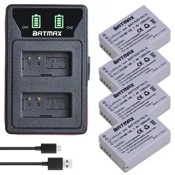 Batmax NB-10L NB10L Baterie+LED Dublu Încărcător cu Tip C Port&Cablu USB pentru Canon G1X G15 G16 SX40HS SX50HS SX60HS SX40 SX50
