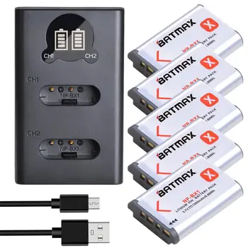Batmax NP-BX1 1860mAh Baterie+LED Dual USB Încărcător pentru Sony DSC-RX100 DSC-WX500 HX300 WX300 HDR-AS100v AS200V AS15 AS30V ZV-1