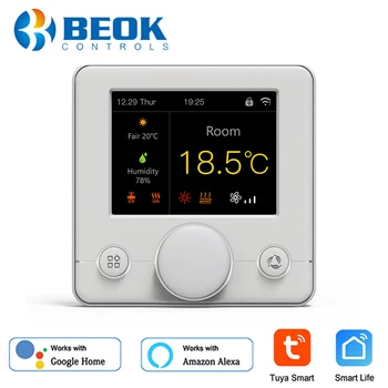 Beok WIFI Alexa Tuya Smart Home Podea Calda, Termostat de Încălzire prin Pardoseală Termostat Controler Ecran Tactil Color Google