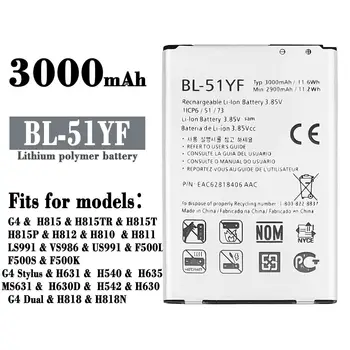 BL-51YF Orginal de Înlocuire a Bateriei Pentru LG G4 H818 H810 H815 VS999 F500 F500K F500S F500L H630 H540 Autentic Baterii 3000mAh