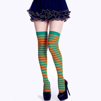 BOHOWAII Femei Lungă cu Dungi Genunchi Șosete Mari Lolita Accesorii Cosplay Anime Fata de Partid Picior Cald Stocare Calcetines Mujer