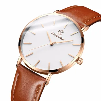 Bărbați Ceas 2021 Nou Elegant din Piele Watchband Cuarț Ceas Minimalist Încheietura Ceasuri Pentru Bărbat Fierbinte Erkek Kol Saati 1