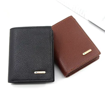 Bărbați de portofel Retro litchi grain piele pu scurt portofel Vertical jumătate-fold portofel card de Credit, titularul cardului de afaceri pentru Barbati portofel