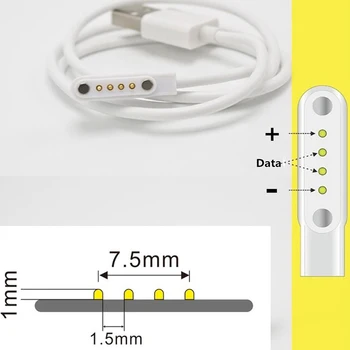 Cablu de încărcare USB 2.0 de sex Masculin la 4 Pin Magnetic Încărcător Cablu de Cablu Pentru Smart Watch GT88, GT68, KW08, KW18, KW88, KW98 4
