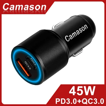 Camason 45W Masina Incarcator Rapid USB de Tip C de Încărcare Pentru iphone Xiaomi, Huawei telefon PD QC 3.0 24V/12V Rapid de Încărcare Adaptor de produse