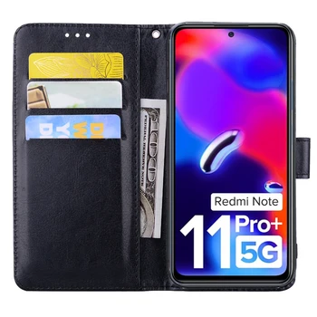 Capac Pentru Xiaomi Redmi Nota 11 Pro Plus 5G Caz Card Magnetic Flip Portofel din Piele de Protecție Carte Pe Redmi Note11 Pro Plus Caz 1