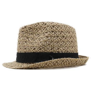Casual De Vara Pe Plaja La Soare Paie Panama Pălărie Jazz Margine Largă Cowboy Palarie Fedora Cozoroc Sapca Unisex În Aer Liber, Protectie Uv Pălărie 2