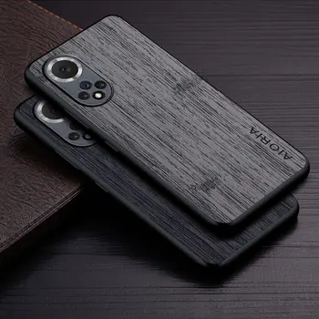 Caz pentru Huawei Nova 9 Pro funda bambus lemn model din Piele huse pentru telefoane de Lux coque pentru huawei nova de caz 9 capa