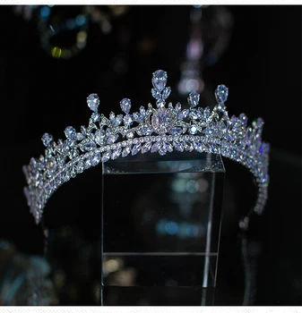 CC Diademe și Coroane de Nunta Accesorii pentru Femei Mireasa Frizură Logodna Ornamente de Păr de Cristal Diademele de Înaltă Calitate QS169 2