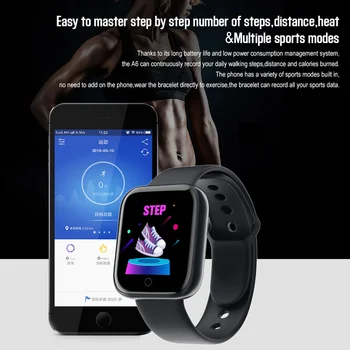 Ceas inteligent cu Ecran Mare Brățară Inteligent Bluetooth Ceasuri Digitale Sport Tracker de Fitness Pedometru Smartwatch pentru Android Ios 3