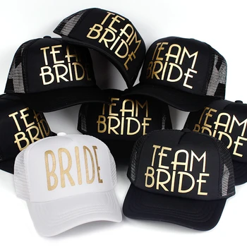 Cele mai Populare Echipa de Mireasa Șapcă de Baseball Plasă Palarie MIREASA Aur Imprimare Femeie Petrecere de Vacanță Gata să se Căsătorească Snapback Pălării de Nunta