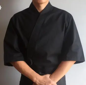 Chef uniformă preparate din Bucătăria Japoneză Jacheta Sushi Bluza Kimono de Vară haine de Lucru de Imprimare Logo-ul de Gătit Topuri