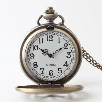 Clapeta de Schelet Ceas de Buzunar de Colectie Vintage steampunk Cuarț Buzunar&Fob Lanț de Ceasuri Pentru Barbati, Femei Lanț mai Bune Cadouri reloj 1