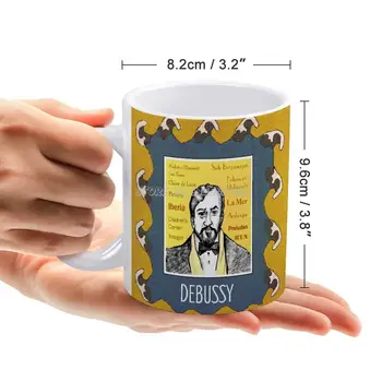 Claude Debussy Cani de Cafea 330ml Creative Halbă de Călătorie și Cupa Birou Drinkware Cani Tazza Portret Pian de Debussy Pianist, Compozitor 1