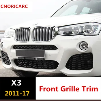 CNORICARC 14pcs styling Auto Crom ABS, Grila Fata Decorare Acoperire Tăiați Fâșii pentru BMW X3 F25 2011-17 Exterioare turnare