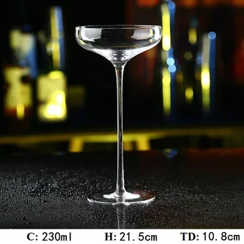 Cocktail de Sticlă Ceașcă Cupă de Șampanie Coupe 230ml 7.8 oz Picior Bara de Instrument de Masa Decor 1 Bucată 5